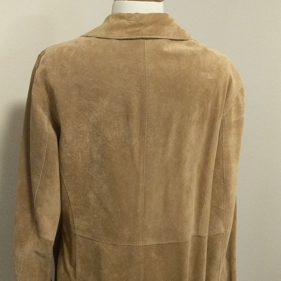 H & M 100 % suede coat in camel beige - Picture 4 of 11
